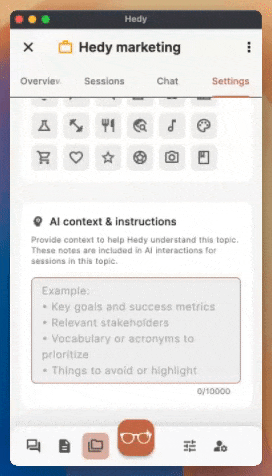 Les contextes par sujet permettent à Hedy de fournir des informations encore meilleures