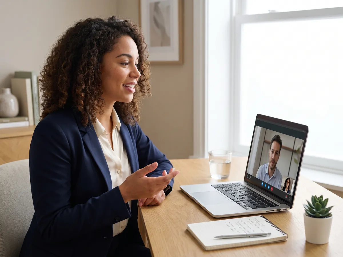 Job seeker preparing for interview
