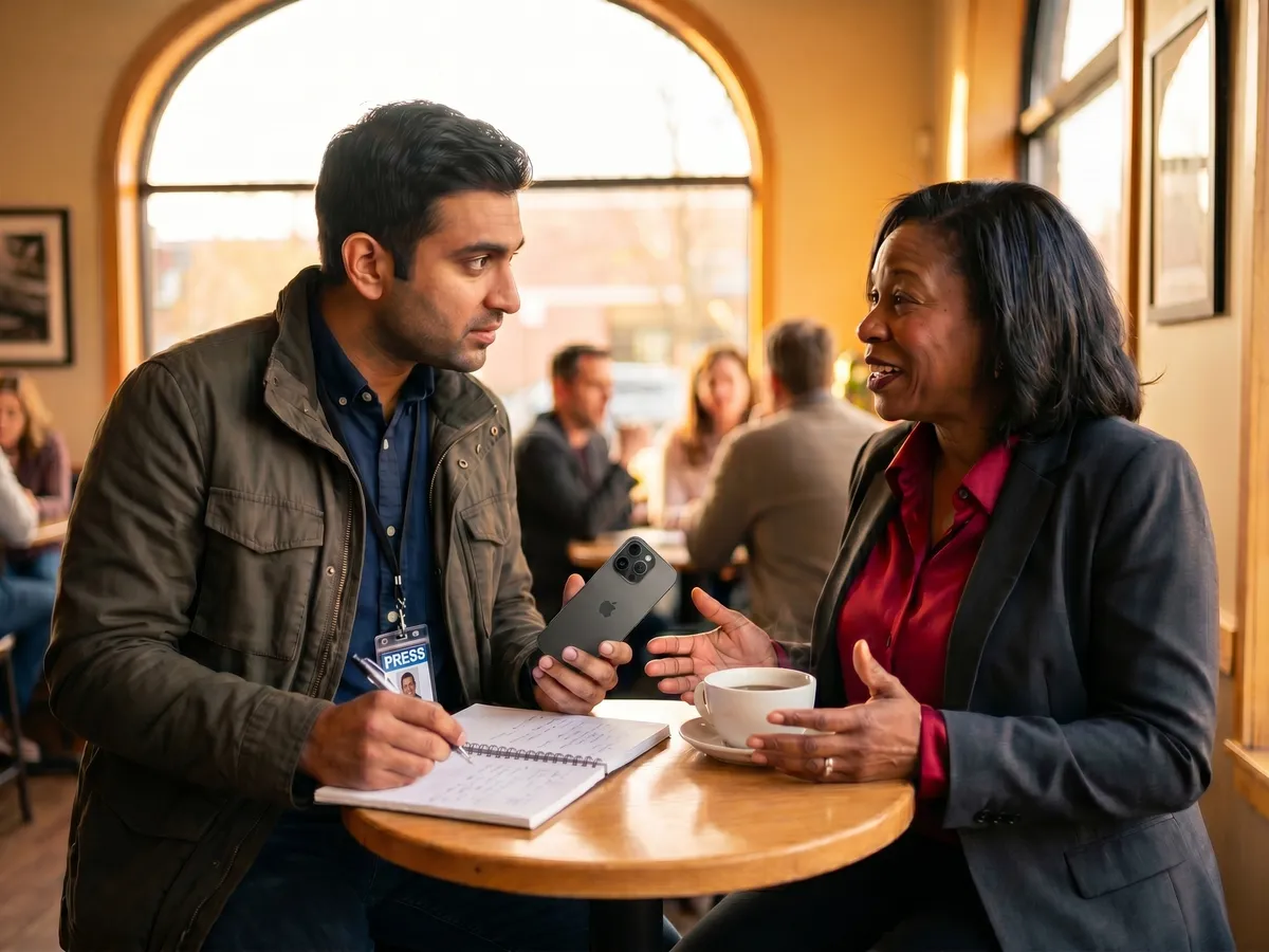 Journalist conducting interview